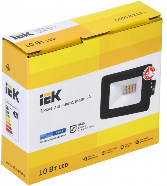 Прожектор светодиодный IEK 6500К 800 Лм 10 Вт